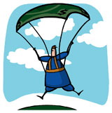 image de rêver de parachute, un rêve d'aviateur.